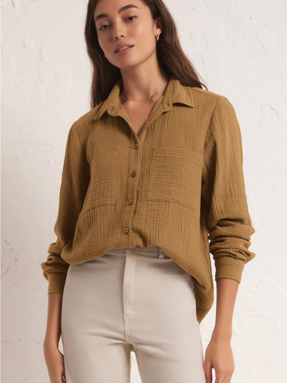Z Supply Kaili Button Up Gauze Top